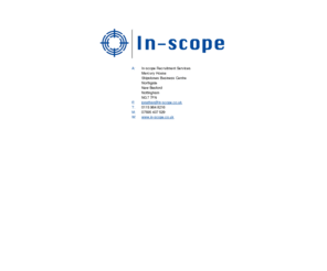in-scope.co.uk: In-scope Recruitment Services Ltd - Contact Information
In-scope Recruitment Services - 