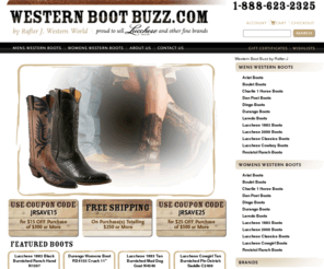 westernbootbuzz.com: Lucchese Boots: Mens And Womens Cowboy Boots From Top Brands Like Lucchese And Ariat
Find Lucchese boots at great prices! All Mens and Womens cowboy boots from top names like Lucchese, Dan Post and Ariat. Order your boots today!