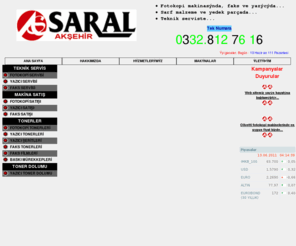 aksehirsaral.com: Akşehir Saral Büro Makinaları Satış & Servis - Olivetti Yetkili Bayi & Teknik Servis
Akşehir Saral Büro Makinaları Satış,Servis,Yedek Parça ve Sarf Malzeme hizmetleri ve Olivetti Yetkili Bayi ve Teknik Servisi...Hertürlü fotokopi makinasının,faks cihazı ve yazıcının servis hizmeti verilir.Toner,drum bulunur.Lazer toner dolumu yapılır...Akşehir,Yunak,Ilgın,Çay,Sultandağı hizmet bölgelerimiz...