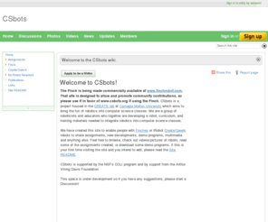csbots.org: Welcome to CSbots! - CSbots
A collaborative site for everyone who is beta testing and contributing to the csbots curriculum and the Finch robot.