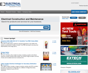 electricalcontractingmarketplace.com: Electrical Construction and Maintenance - Find products, compare companies
Find conduit, receways, wireways, connectors and terminating devices, datacom and fiber optic communication, monitors and metering equipment and power distribution products. Compare companies providing conduit, receways, wireways, connectors and terminating devices, datacom and fiber optic communication, monitors and metering equipment and power distribution .