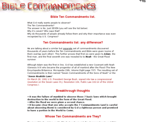 bible-commandments.com: Your Bible Ten Commandments list
 - list of the ten Bible Commandments.