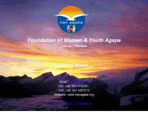 fwyagape.org: Foundation of Women & Youth Agape - Pakistan

