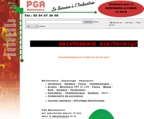 depannageelectronique.net: PGA Maintenance
Maintenance, réparation, dépannage électronique (avec ou sans schéma) : carte ou module électronique, platine de commande, de puissance, carte d'entrées-sorties, terminal vidéo, moniteur, pupitre, alimentation, variateur, régulation..., PGA Maintenance