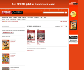 spiegel-wissen.info: SPIEGEL WISSEN 2011
Das deutsche Nachrichten-Magazin. Die wichtigsten Themen, Meldungen und die komplette Ausgabe als E-Paper.