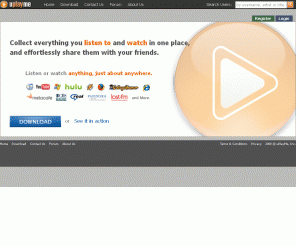 uplayme.com: uPlayMe.com Meet People, Music Sharing | Home 
uPlayMe is a service allowing people to find new music and meet new people. We do this by keeping track of the music you listen to on your computer, and sending that info to our mothership. There we do fancy math to find out other users who love the same music you love. We tell you about these other users, and you can check out what they are listening to (and hopefully find something new), and you can send them a message.