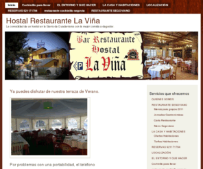 hostalrestaurantelavina.es: Hostal y Restaurante La Viña
Hostal con restaurante especializado en cocina castellana, enclavado en la vertiente norte de la Sierra de Guadarrama