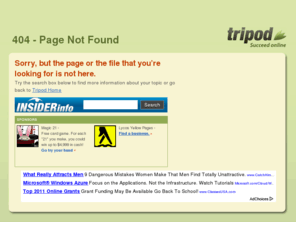 helebee.com: Tripod - Succeed Online | Error
Tripod is a free web host with easy site building tools for blogs, photo albums, Microsoft FrontPage(®) support, and ftp, as well as a variety of subscription packages to choose from. Features include safe and reliable hosting, online help, and a variety of tools and services to give the flexibility you need.