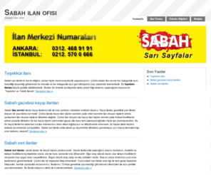 sabahilanofisi.com: Sabah ilan ofisi | 0312 468 91 91
Sabah ilan ofisi, sabah gazetesi ilan, sabah ilan ajansı, sabah reklam servisi, ankara sabah ilan servisi, istanbul ilan servisi ilanlarınızı kolayca verebilirsiniz.