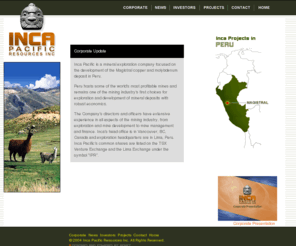 incapacific.com: Inca Pacific Resources Inc. - Home Page - Tue Apr 12, 2011
