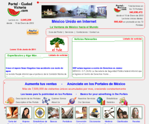 portal-victoria.com: Portal Ciudad Victoria y Tamaulipas
Portal Ciudad Victoria contiene informaciones sobre Ciudad Victoria y Tamaulipas, Mexico, www.portal-victoria.com