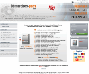 demarches-pacs.com: pacs documents
Un pack regroupant tous les documents pour votre PACS, ainsi que toutes les formalités et démarches