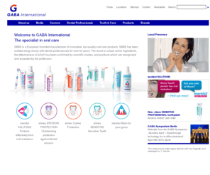 gaba.biz: GABA International - Homepage
Specialists in oral care products such as toothpastes, dental rinses, fluids, gels and toothbrushes. Provides consumer information on oral health as well as teeth/gum problems.