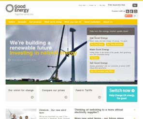 goodenergygeneration.co.uk: Welcome | Good Energy
A green energy supplier dedicated to 100% renewable electricity