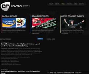 controlroomdigital.com: Control Room
Control Room is the executive producer and creative force behind some of the world's most iconic and historic global events including Live Earth and the FIFA World Cup Kick-Off Celebration Concert