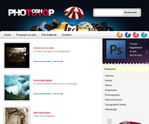 photoshop-tuto.com: Photoshop Tuto - Tutoriaux gratuits pour apprendre Adobe Photoshop CS3/CS4
Retrouvez les meilleurs tutos pour apprendre Photoshop, dans différentes disciplines : webdesign, dessin, retouche photo. Trouve le tuto qu'il te faut.