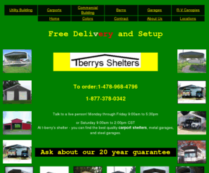 tberrysshelters.com: Carport shelters, TBerry's Shelters, metal garages, steel garages
Carport shelters at t-berry's shelter - carport, carports, metal garages, steel garages, t-berry's shelters, t-berry's carports