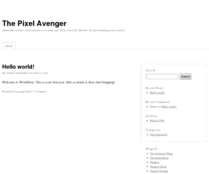 pixelavenger.com: The Pixel Avenger
Shane McCartney's discussions on Actionscript, XNA, Unity 3D, Blender 3D and anything pixel related.