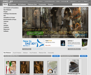 digitalartzone.com: DAZ 3D - DAZ 3D - High Quality 3D Model and 3D Content Providers
DAZ 3D, a high quality 3D Model provider of popular 3d models such as Victoria, V4, Michael, M4, Aiko, Hiro, the Girl, and The Freak, for DAZ Studio and Poser. DAZ 3D also provides free 3d models and free 3d content to help users create their own 3d art.
