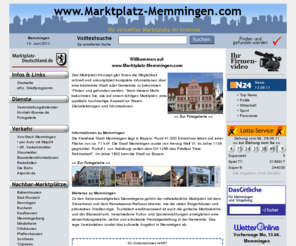marktplatz-memmingen.com: Herzlich willkommen auf dem virtuellen Marktplatz von Memmingen
Informationen über 87700 Memmingen und die Gewerbetreibenden in Memmingen