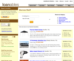 loanables.com: Rent / borrow stuff from your neighbors and save money! - Loanables
At Loanables, you can rent stuff from (or to) your neighbors. Help the environment and save/make money at the same time!