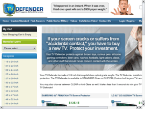 mytvdefender.com: TV Screen protector. TV Defender.com. The original LCD TV screen protector.
TV screen protector. Your TV Defender protects your LCD TV screen from accidental screen contact by wii contollers, toys, curious pets and more.