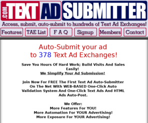 textadsubmitter.com: Text Ad Submitter|TextAdSubmitter.com
Text Ad Submitter.