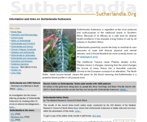 sutherlandia.org: Sutherlandia Dot Org - Information and links site on Sutherlandia frutescens
