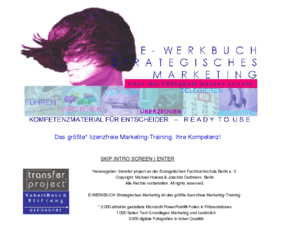 e-werkbuch.de: E-WERKBUCH Strategisches Markteting | Index
