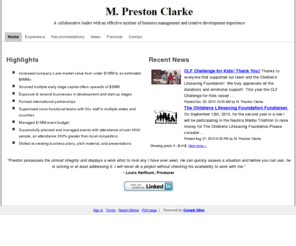 mprestonclarke.com: M. Preston Clarke
M. Preston Clarke's personal website.