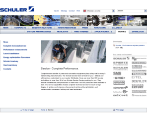 service-marketplace.com: Willkommen bei Schuler. Mit uns sichern Sie Ihren Wettbewerbsvorteil.
Als Weltmarktführer in der Umformtechnik liefert Schuler Anlagen, Werkzeuge, Verfahrens-Know-how und Dienstleistungen für die gesamte metallverarbeitende Industrie.