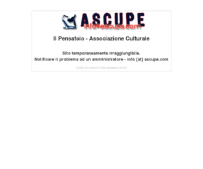 ascupe.com: Home - Il Pensatoio - Associazione Culturale
Associazione Culturale Il Pensatoio - Padula: innovazione e cultura. Informazioni, notizie, eventi, forum, galleria immagini, Radio AsCuPe.