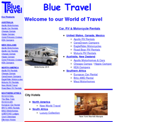 bl-travel.com: Blue Travel - Australia, New Zealand, North America and Southern Africa
Blue Travel - International Travel Agency specialized in Reservations for Australia, New Zealand, North America and Southern Africa