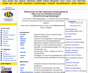 genealogy.net: Verein für Computergenealogie: genealogy.net - Der deutsche Genealogieserver
Alles rund um Familienforschung (Ahnenforschung/Genealogie)