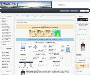 meteo64.org: Météo64 : Accueil Météo64
Toute la météo en temps réel. Prévisions, stations, prévisions météo régionales et nationales, forum... Accueil Météo64