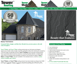 cgtowerroofing.com: Tower Roofing - Polymer Shake and Slate Shingles
Tower Roofing, Ontario Canada - Durable premium polymer roofing shingles with the appearance of cedar shake and slate shingles backed by a 50 year limited warranty.