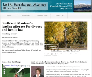 montanajdlaw.com: Lori Harshbarger Attorney - JD Law Firm PC
Lori Harshbarger is a Southwest Montana Attorney specializing in divorce and family law, estate planning, and takes selected personal injury cases