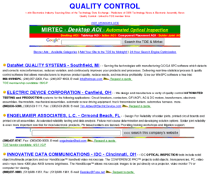 quality-control.com: Quality Control - PCB Quality Control - Quality Assurance - PCB QC - PCB QA - www.Quality-Control.com
quality control / quality assurance from the Technology Data Exchange - Linked to TDE member firms.