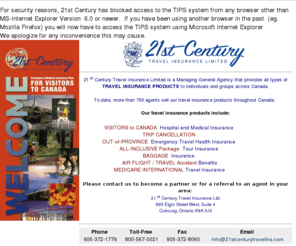 21stcenturytravelins.com: TIPS >  Home
21st Century TIPS B2B Site