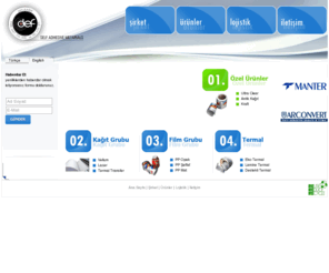 defkagit.com: DEF KAĞIT | Kağıt | Vellum Kağıt | Termal Kağıt | Sentetik | PP Opak Sentetik | Termal | Eko Termal | Lamine Termal | defkagit.com
DEF KAĞIT. Kağıt, Vellum Kağıt, Termal Kağıt, Sentetik, PP Opak Sentetik, Termal, Eko Termal, Lamine Termal.