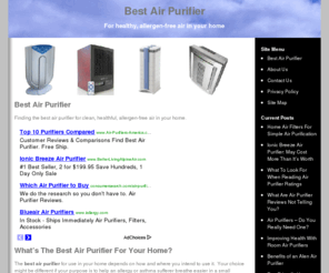 bestairpurifierreview.com: Best Air Purifier
Finding the best air purifier for clean, healthful, allergen-free air in your home.