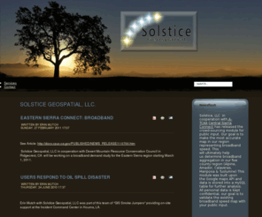 solsticegis.com: Solstice Geospatial, LLC.
Solstice Geospatial