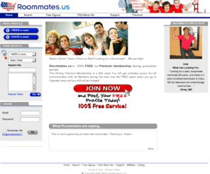 roommatesmobile.com: Roommates.us - America's Roommate Service - Roommates Rooms Shared Accommodation Homestay
Roommates.us is America's roommate service, a roommate matching service, that helps people find a roommate, a room or shared accommodation, and offers tools to help search for a roommate or room to share.