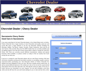 dealer-chevrolet.com: Chevrolet Dealer | Chevy Dealers | Chevrolet Dealerships
Looking for a great Chevrolet Dealer?  Search here to find the best Chevy Dealer in your area.  Huge inventory of new Chevrolet Cars, Trucks, SUV's and Vans