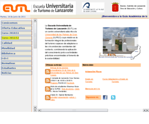 eutl.es: Guía Académica - Escuela Universitaria de Turismo de Lanzarote
Escuela Universitaria de Turismo de Lanzarote adscrita a la ULPGC (EUTL)- España