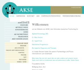 akse.de: Home - AKSE Verlag
AKSE - Applied Kiesiology Seminars Europe