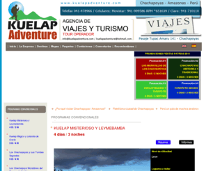 kuelapadventure.com: Agencia de viajes y turismo Kuelap & Adventure,  tour operador Chachapoyas, Kuelap, Karajia, catarata de Gocta, Leymebamba y el circuito turístico Nor oriental.
