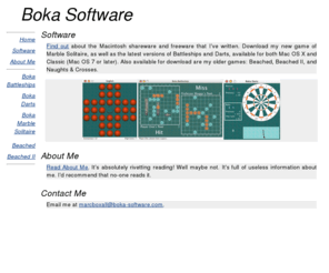 boka-software.com: Boka Software
Marc Boxall's Macintosh shareware and freeware.