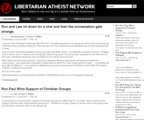 libertarianatheist.org: Libertarian Atheist Network
don't believe in the two big G's, neither God nor Government; a place for Libertarian Atheists / Objectivists