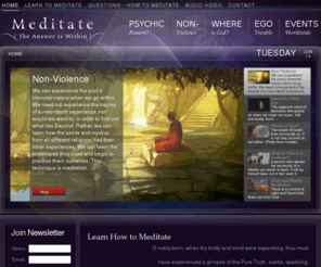 meditateormedicate.org: How to Meditate, Learn to Meditate, Free Meditation Workshops
How-to-Meditate.com. How to meditate. Ways to meditate. Learn how-to-meditate workshops. Why learn to meditate. Explore third eye meditation, light meditation, and shabd yoga.